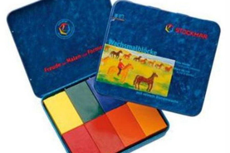 Stockmar Wax Crayons 8 Blocks in Tin Waldorf Mix 3yrs+ - My Playroom 
