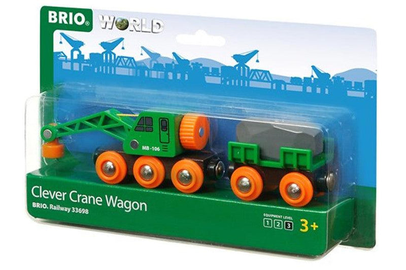 BRIO Clever Crane Wagon 4pcs 3yrs+ - My Playroom 