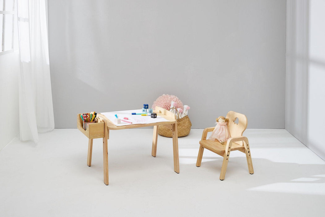 Bunny Tickles Mesasilla Kid's Adjustable Activities Table Set (Bear) - My Playroom 