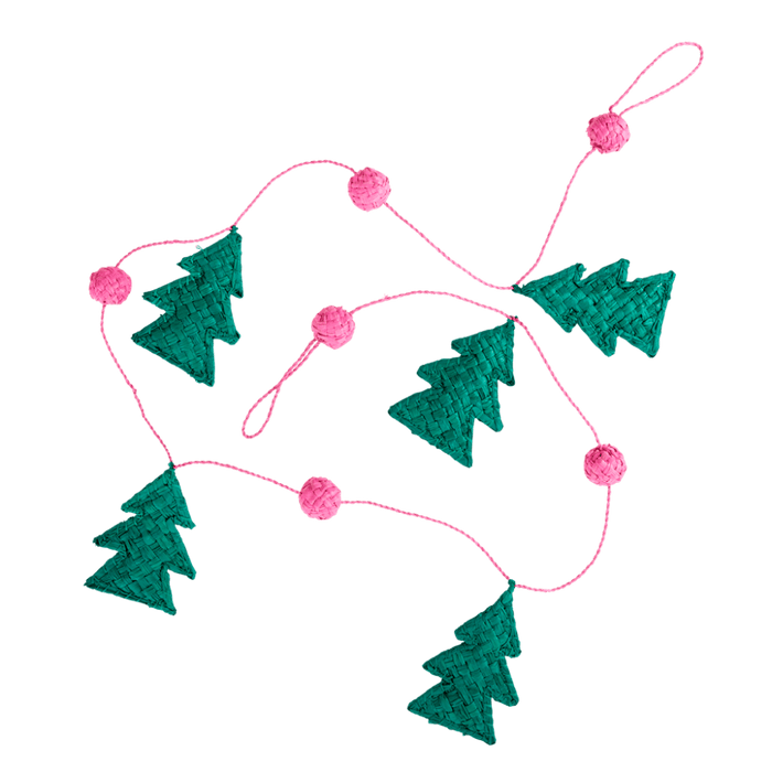 Raffia Christmas Garland in Pink - 100cm - My Playroom 