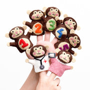 5 Little Monkeys Felt Finger Puppet Set of 5 Monkeys 1 Doctor 1 Mama - My Playroom 