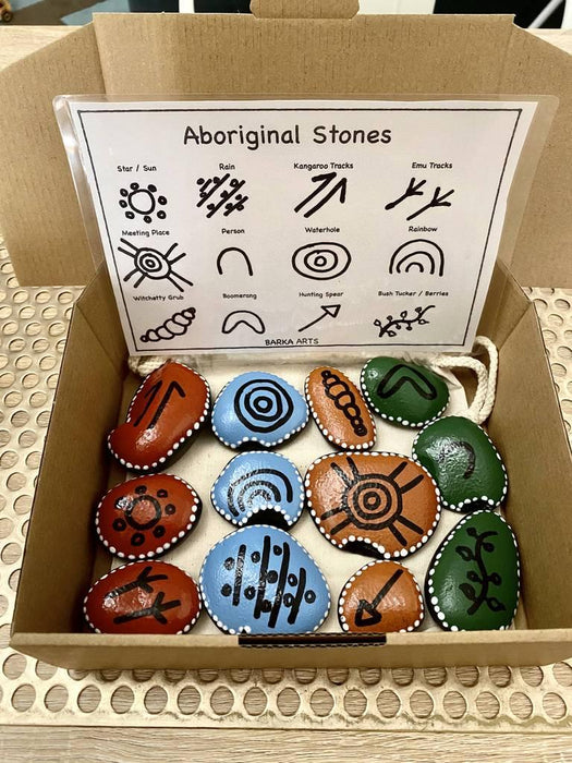 Barka Arts Aboriginal Symbol Stones - My Playroom 