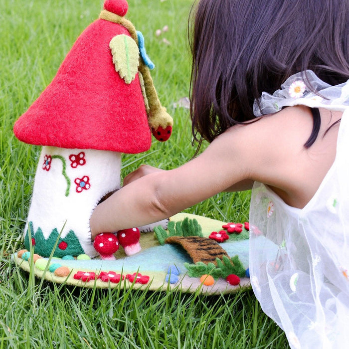 Tara Treasures Felt Fairies and Gnomes House - Red Roof - My Playroom 