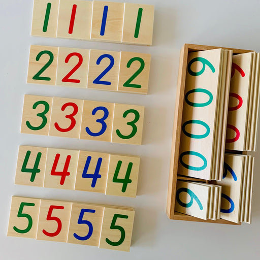 Montessori Large Wooden (Place Value) Number Cards 1-9000 - My Playroom 