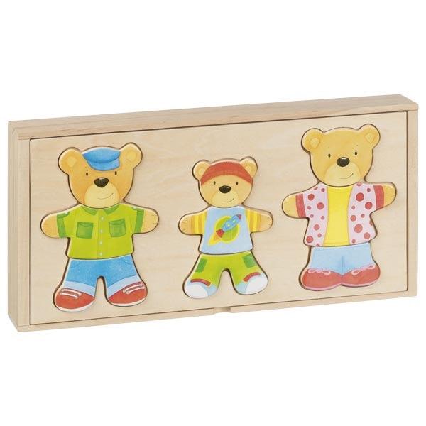 Goki Wooden Bear Design Box Puzzle 3yrs+ - My Playroom 