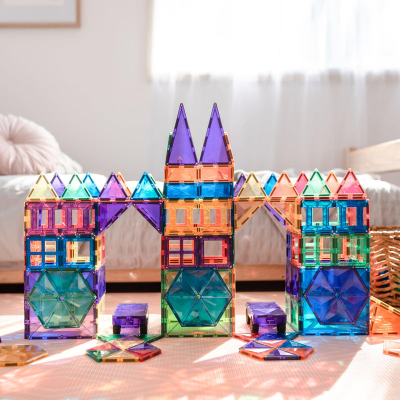 Connetix Rainbow COMPLETE BUNDLE Mega Pack 212p + Ball Run 92p + Base Plate 2p - My Playroom 