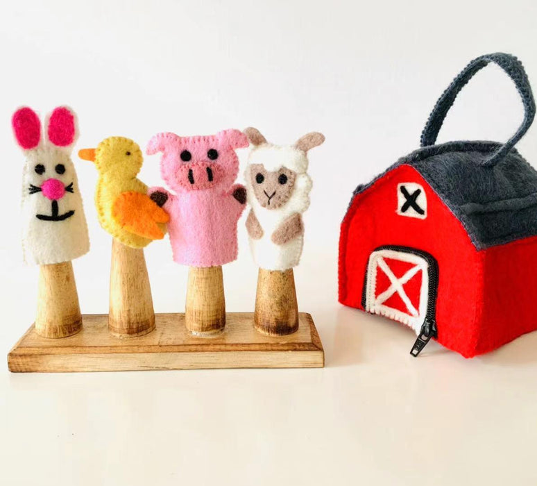 Tara Treasures Felt Farm Animals Finger Puppets Set of 4 - My Playroom 