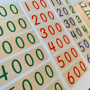 Montessori Large Wooden (Place Value) Number Cards 1-9000 - My Playroom 