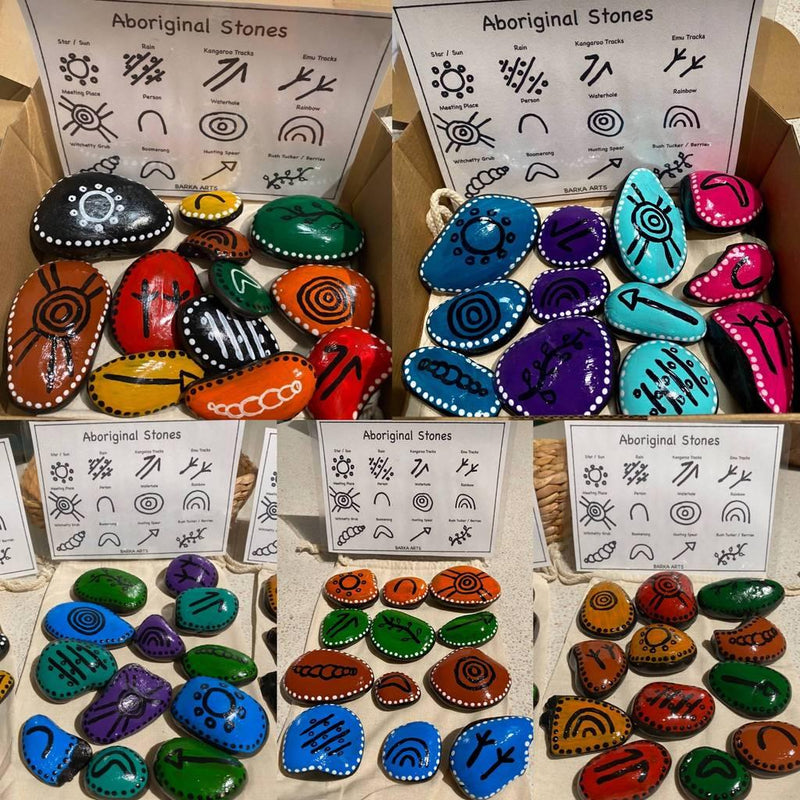 Barka Arts Aboriginal Symbol Stones - My Playroom 