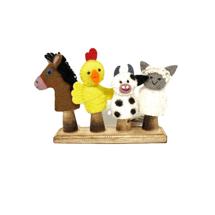 Papoose Farm Animal Finger Puppets 4 Piece - My Playroom 