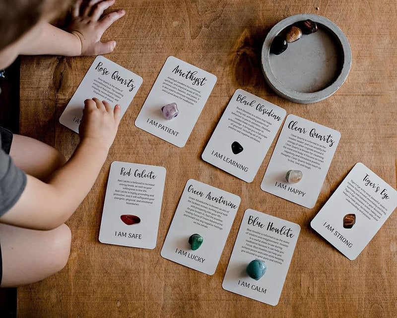 Growing Kind Crystal Affirmations with 8 Cards and Tumble Stones - My Playroom 