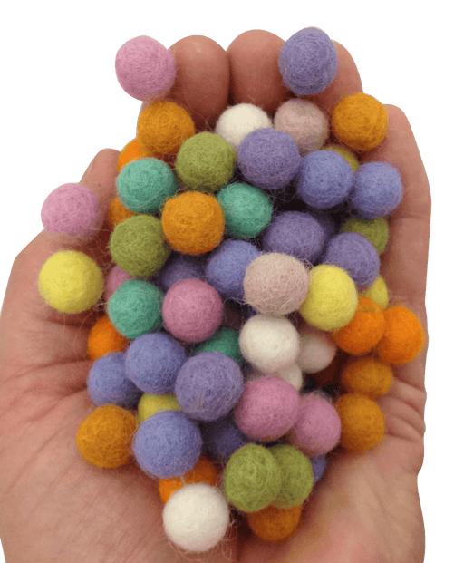 Papoose 1.5cm Spring Felt Pompoms 100 Pieces - My Playroom 