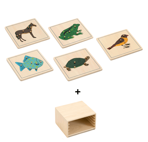 Montessori 5 Animals Wooden Puzzle with Storage Set - My Playroom 