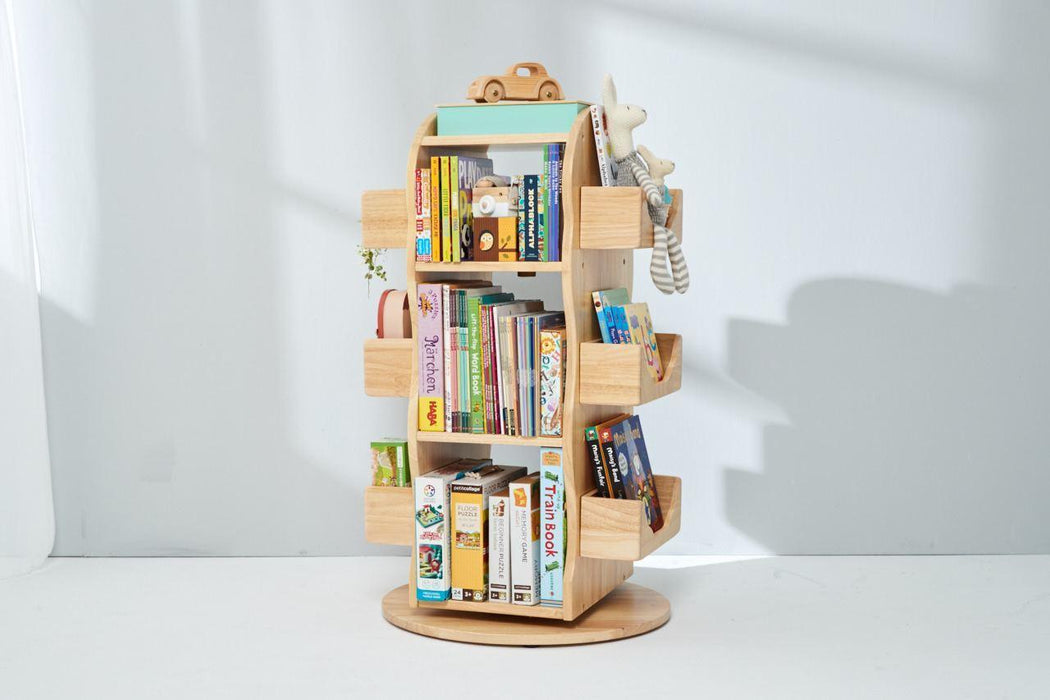Bunny Tickles Mesasilla Revolving Solid Wood Bookcase 60(D) x 105(H)cm - My Playroom 
