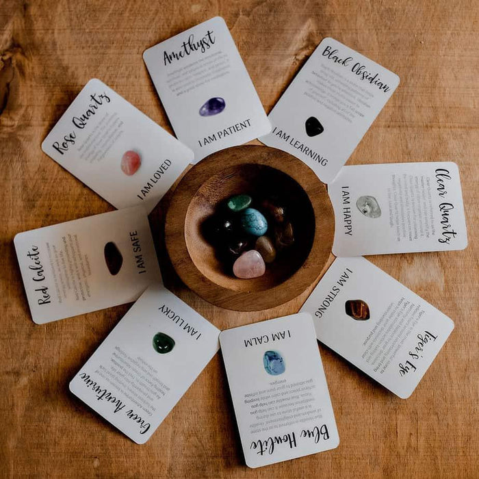 Growing Kind Crystal Affirmations with 8 Cards and Tumble Stones - My Playroom 