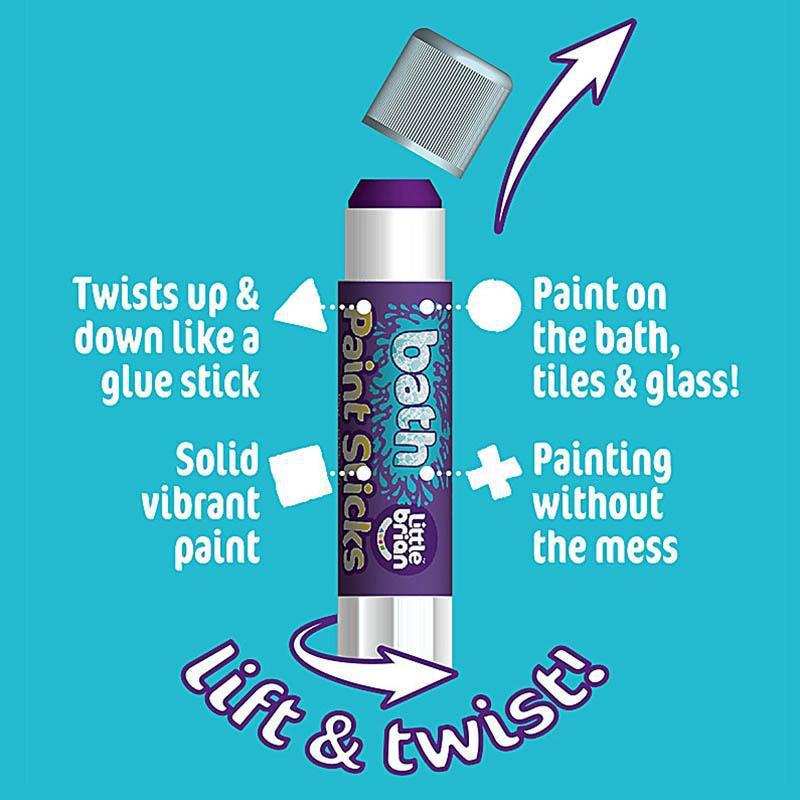 Little Brian Bath Paint Sticks 6 Pack Art and craft for kids Bath Toys 3yrs+