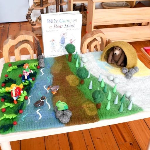 Tara Treasures Large Felt Bear Hunt Play Mat Playscape 80cm - My Playroom 