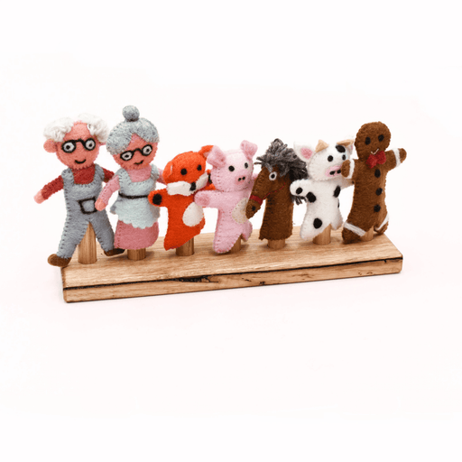 Tara Treasures Australian Hardwood Finger Puppet Stand (7 rods) - My Playroom 