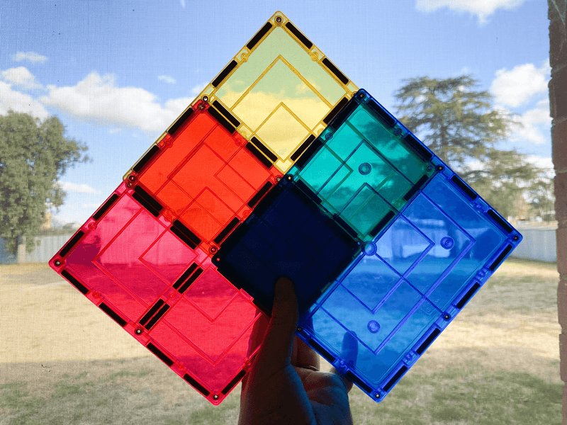 Learn & Grow Magnetic Tiles - Large Square Pack 8 Piece 3yrs+ - My Playroom 