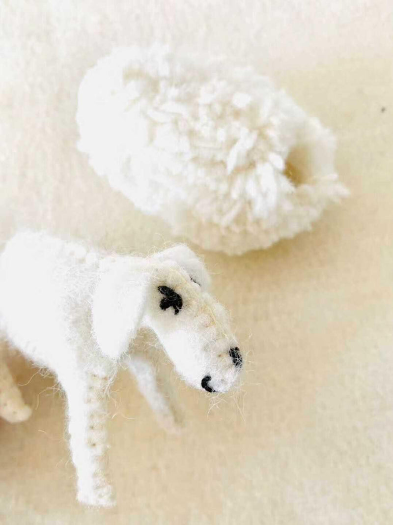 Papoose Felt White Sheep with Removable Coat - My Playroom 