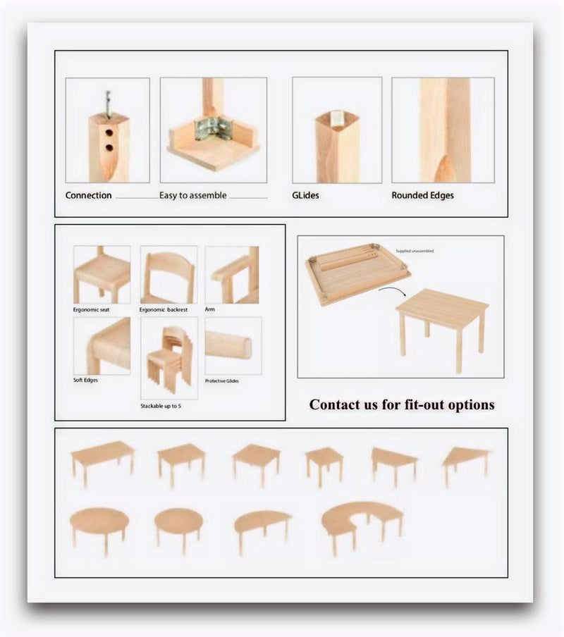 Montessori Furniture Lower Primary CHAIR (6-9 Yrs) Beechwood 35cm(H) - My Playroom 