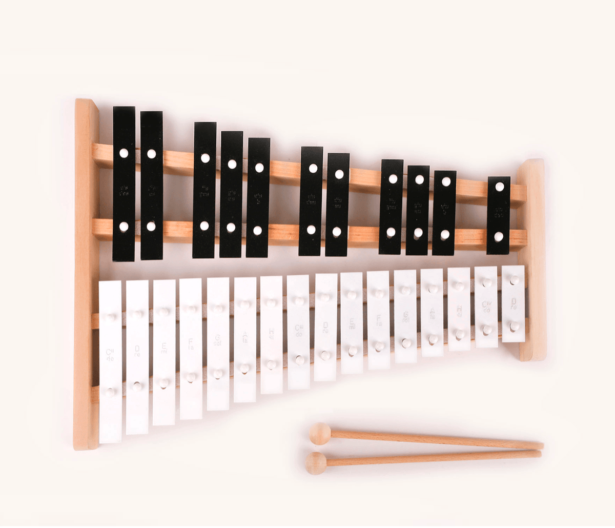 Kinderkram Professional Glockenspiel Black and White 27 notes Musical