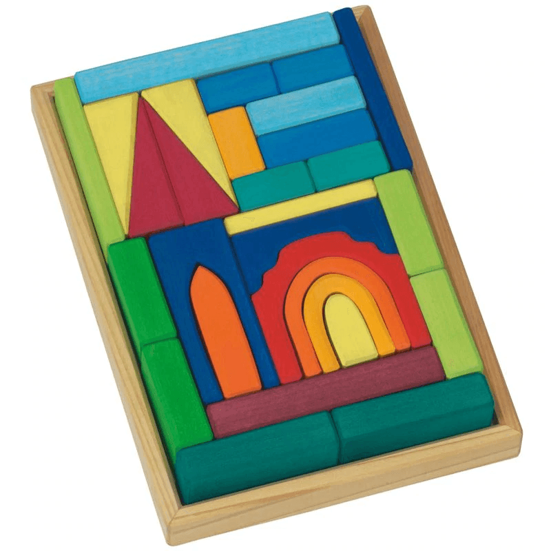Gluckskafer Wooden Blocks Church with Tray 3yrs+ - My Playroom 