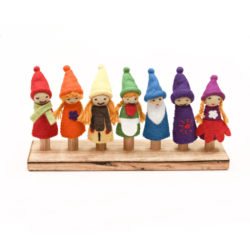 Tara Treasures Australian Hardwood Finger Puppet Stand (7 rods) - My Playroom 