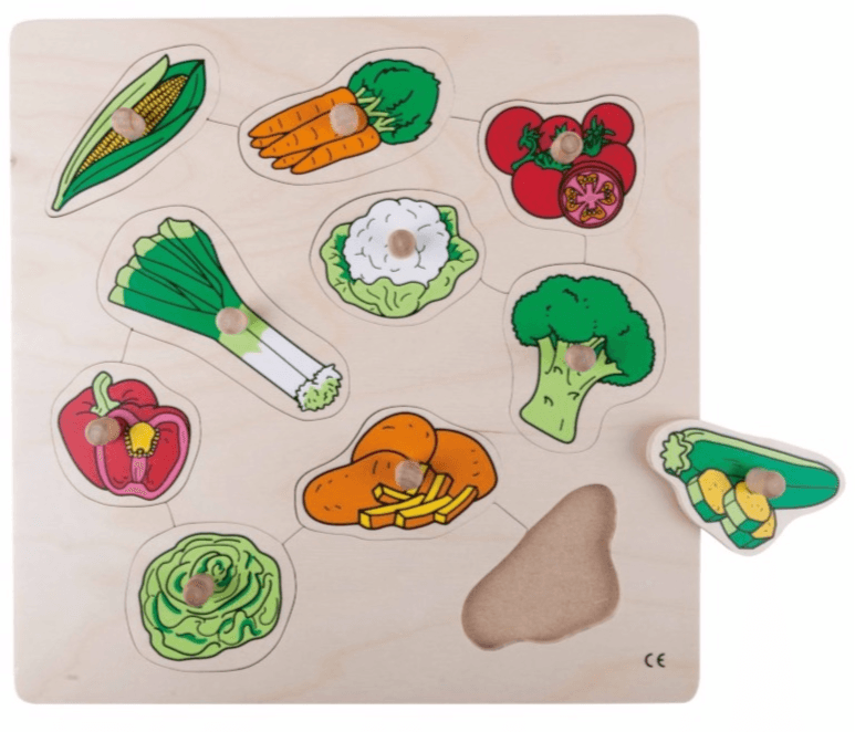 Educo Preschool Chunky Wooden Puzzle Vegetables 29 x 29cm 3yrs+ - My Playroom 