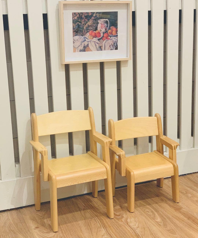 Furniture Range Beechwood CHAIR with ARMS 22 - 26 cm(H) - My Playroom 