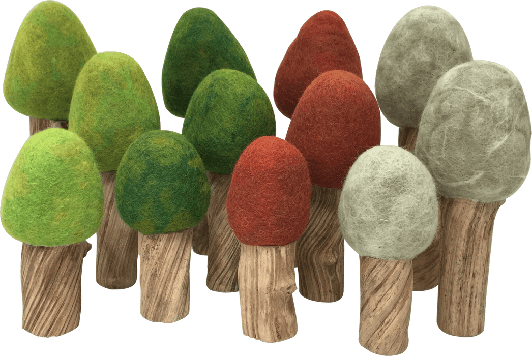 Papoose Four Season Felt Trees Set of 12 - My Playroom 