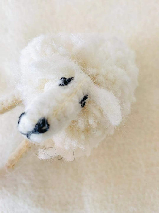 Papoose Felt White Sheep with Removable Coat - My Playroom 