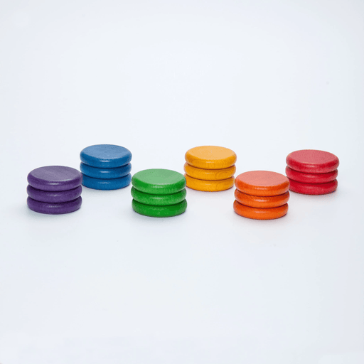 Grapat Coloured Rainbow Coins 6 Colours 18 Pieces 18m+ - My Playroom 