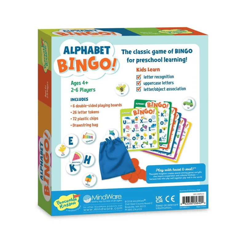 Peaceable Kingdom Alphabet Bingo Game 4yrs+ - My Playroom 