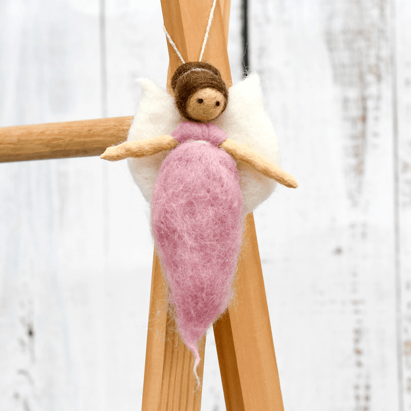 Tara Treasures Needle Felted Fairy - Light Pink Dress - My Playroom 