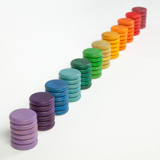 Grapat Coloured Rainbow Coins 12 Colours 72 piece 18m+ - My Playroom 