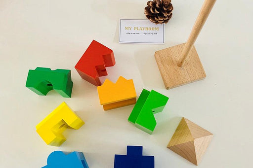 Goki Square Sorting Stacking Tower For 2yrs+ - My Playroom 