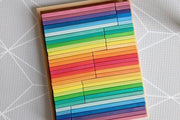 Gluckskafer Wooden Blocks - Rainbow Building Slats in Tray 64 Pieces Age 2+ - My Playroom 
