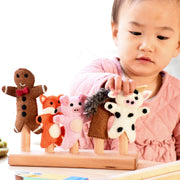 Tara Treasures Felt Gingerbread Man Story Finger Puppet Set of 7 - My Playroom 