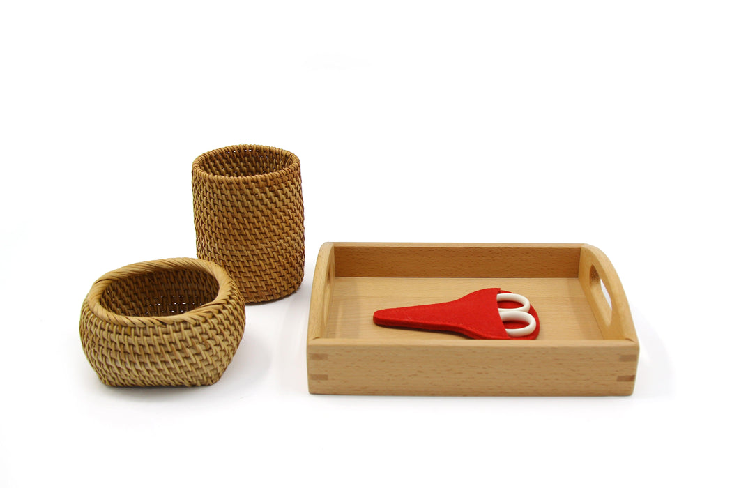 Montessori Cutting Activity Set with Tray and Scissors - My Playroom 