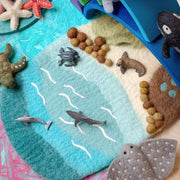 Tara Treasures Felt Sea, Beach and Rockpool Play Mat Ocean Playscape 35cm - My Playroom 