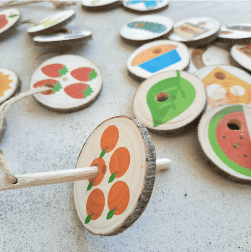 My Little Set Hungry Caterpillar Threading Tree Slices - Story Tellers - My Playroom 