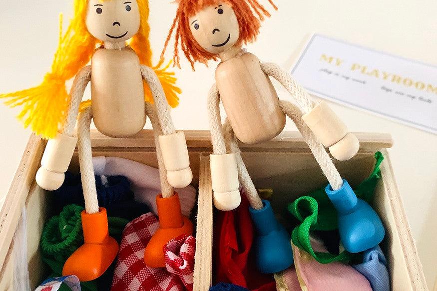 Goki Wooden Flexible Dress Up Doll - Birte & Ben 3yrs+ - My Playroom 