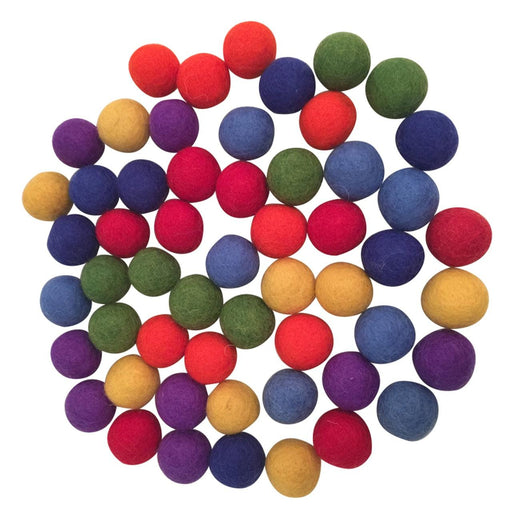 Papoose Medium Rainbow Felt Balls 49 Piece 3.5cm - My Playroom 