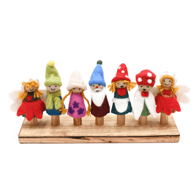 Tara Treasures Australian Hardwood Finger Puppet Stand (7 rods) - My Playroom 
