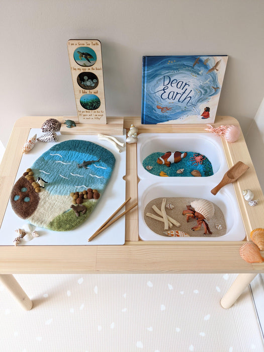 Tara Treasures Felt Sea, Beach and Rockpool Play Mat Ocean Playscape 35cm - My Playroom 