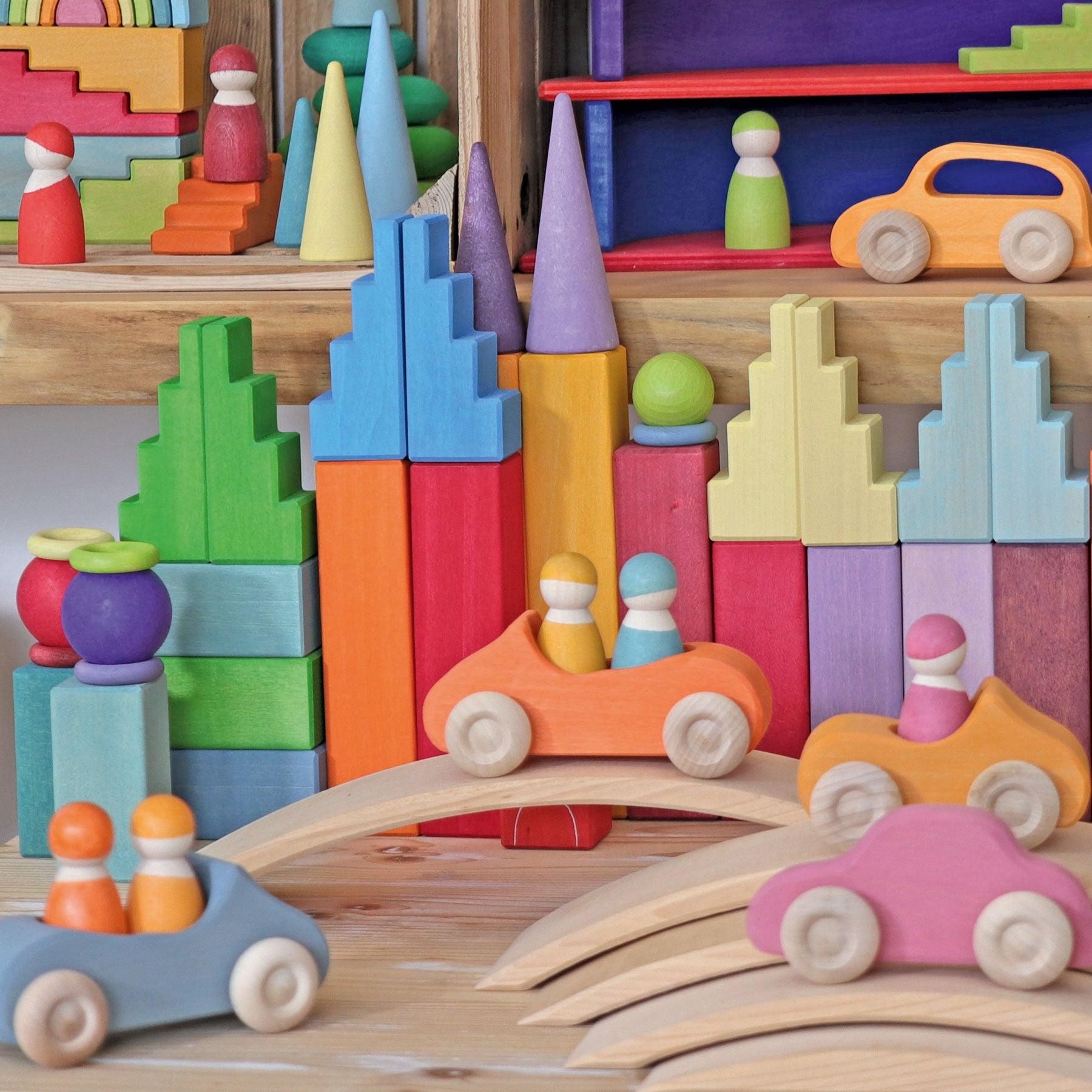 Grimm's Stepped Roofs Rainbow Wooden Toys 12m+ — My Playroom