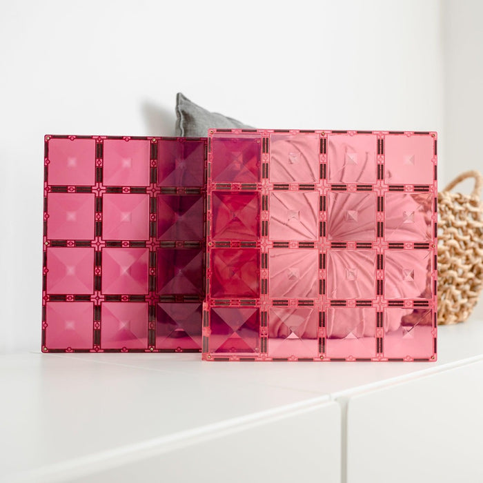 Magnetic Tiles Connetix Tiles Pastel Base Plate Pink & Berry 2 Piece Pack 