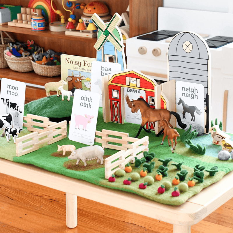 Tara Treasures Large Felt Farm Play Mat Playscape 80cm - My Playroom 