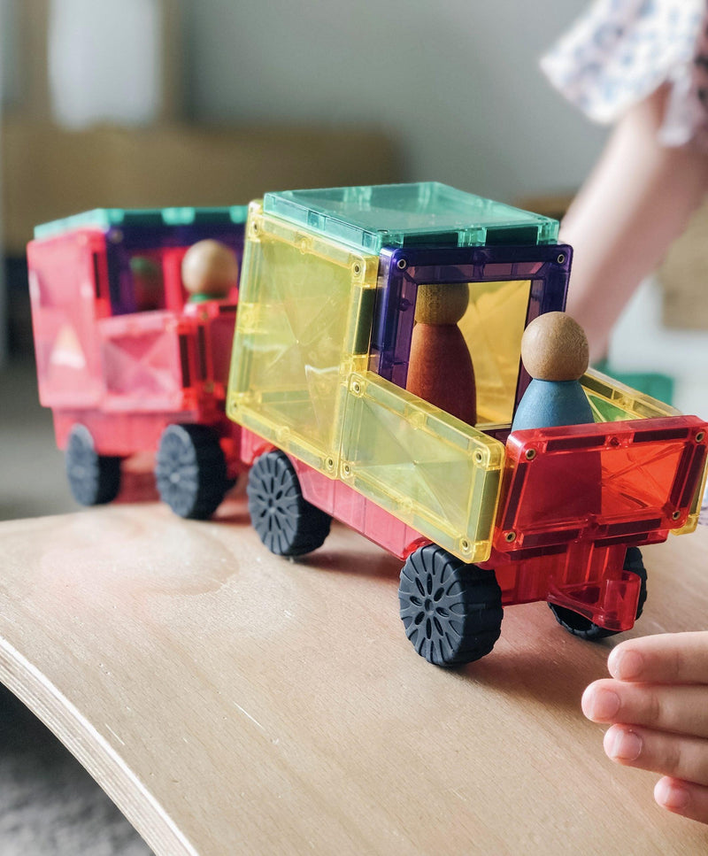 Connetix Rainbow MOVEABLE BUNDLE Creative Pack 100 Piece + Car Pack 24 Piece - My Playroom 